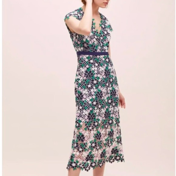 foxiedox Dresses & Skirts - Foxiedox Floral Lace A-Line Maryem Midi Dress Size Extra Small